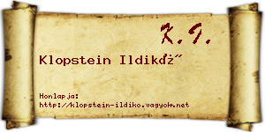 Klopstein Ildikó névjegykártya